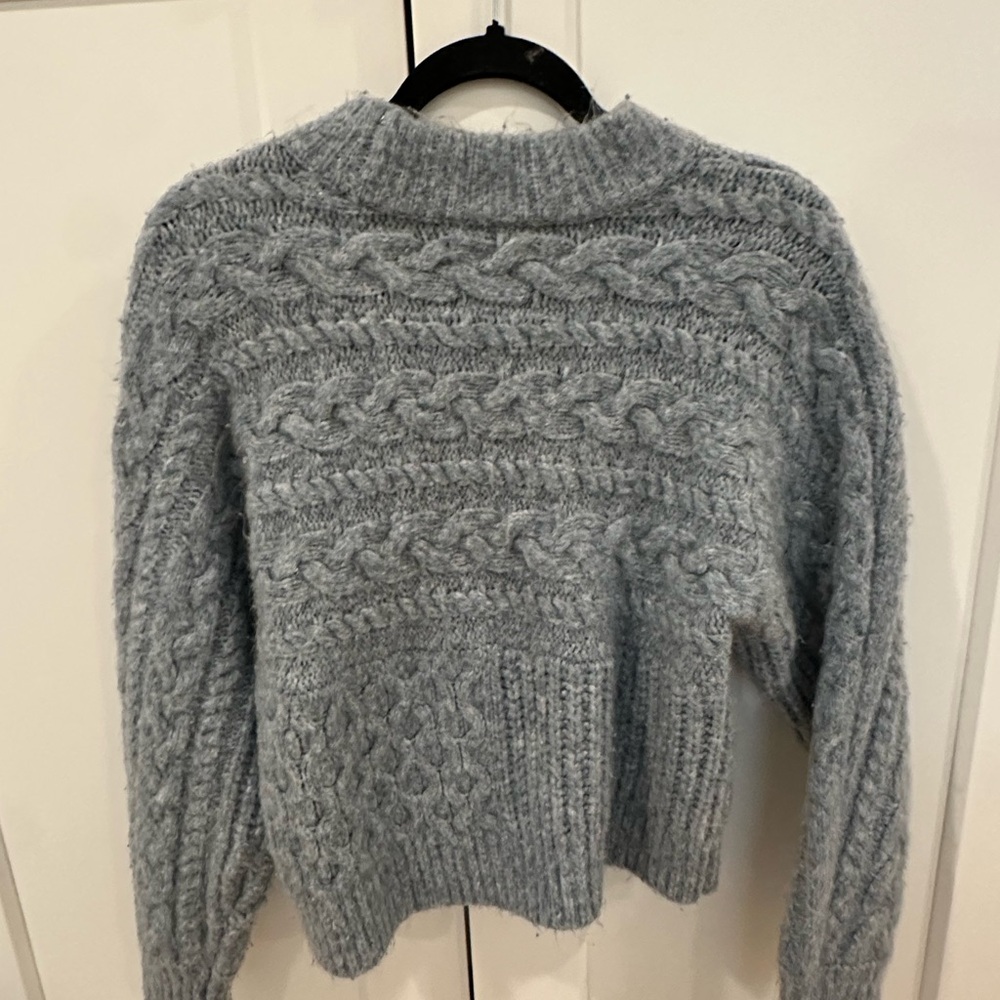 Abercrombie & Fitch Light Blue Cable Knit  Sweater